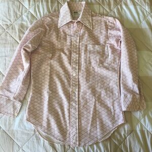 Montgomery Ward Vintage 70’s Polyester Mens Button-Up Shirt